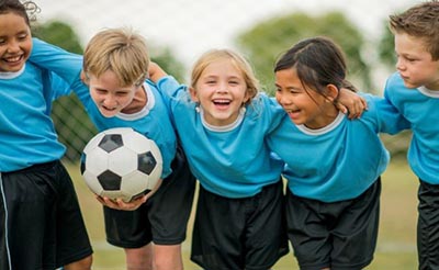 Kids with a football