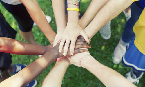 Circle of children's hands